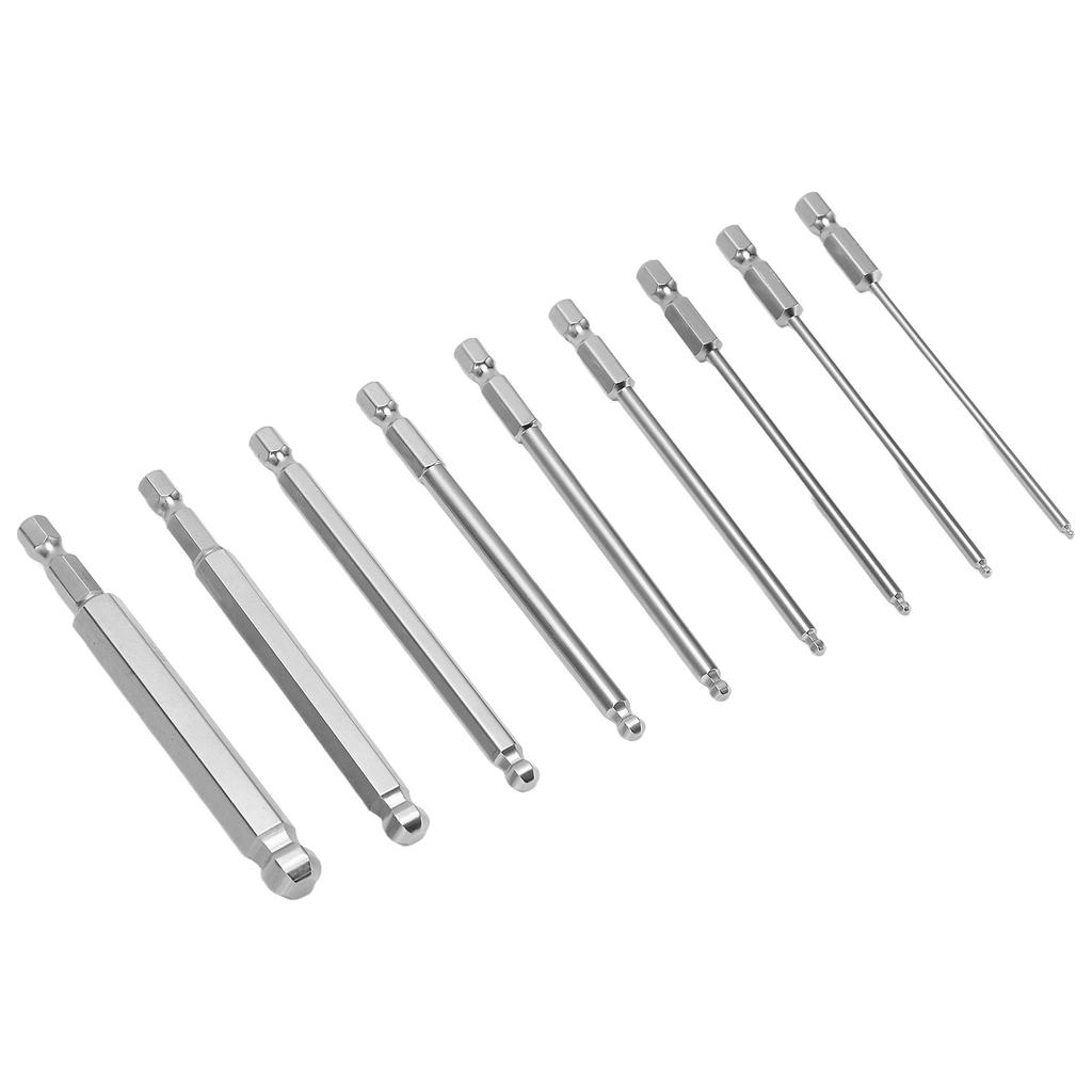 9pcs Hex Screwdriver Bit Set Rustproof Steel Magnetic Hd Hex Bits 1/4 Inch Hex Shank
