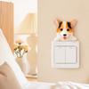 3D Dog Switch Decals Self-Adhesive Wall Socket Sticker Resin Decorations Cute Funny Accessories for Bedroom Room Wall Art Home