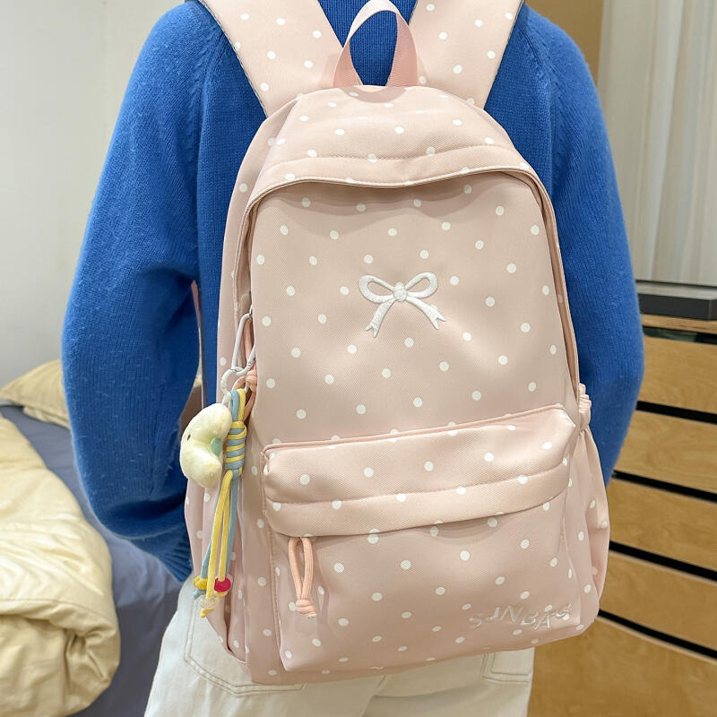 Campus Schoolbag Student Polka Dot Backpack Large Capacity Women's Backpack