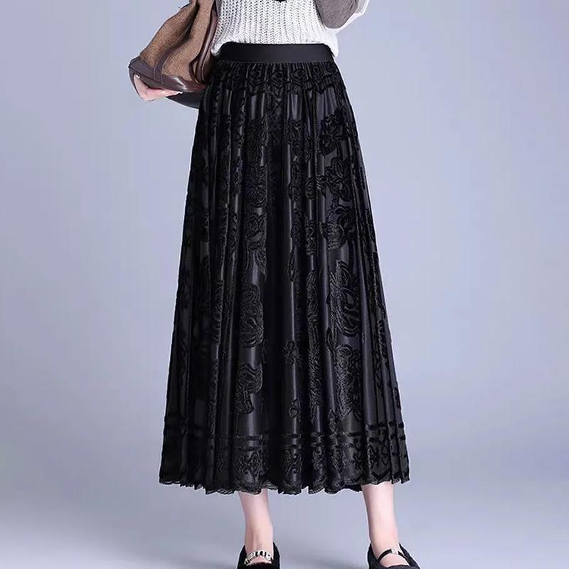 Sukně pro ženy Ležérní Všestranná Sukně plného střihu s vysokým pasem Dlouhé volné kalhoty Pružná Slim sukně