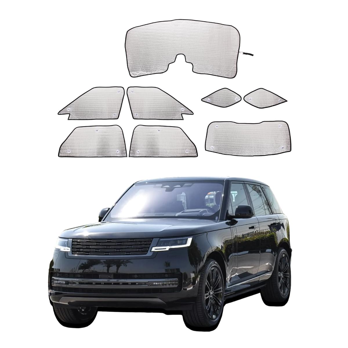 

Set of Sunshades for Land Rover Range Rover Sport UV Blackout Full Window and Side Car Heat UV Interior Car Accessories 8-Piece Full-Window