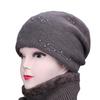Hatter for middelaldrende og eldre kvinner Høst- og vinterfortykket varm strikket ullhatter Perle Mor Bereter Hodeplagg