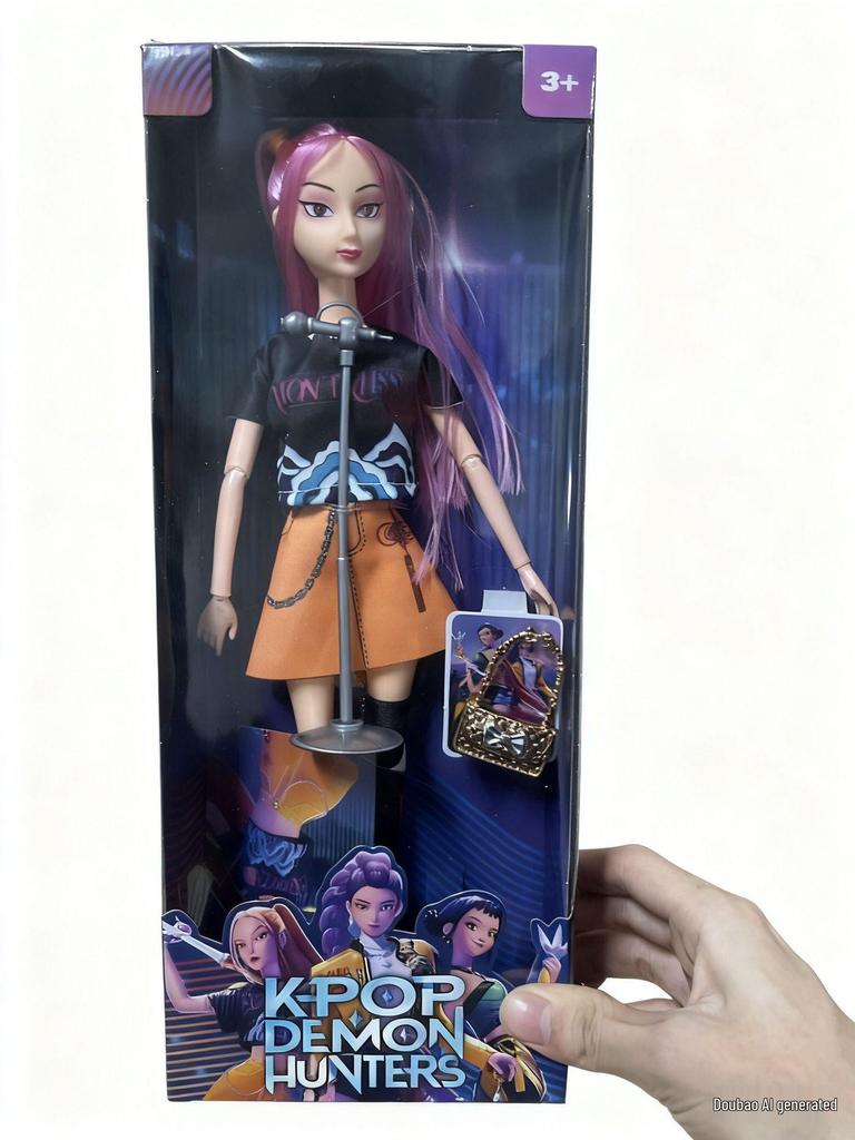 KPOP Demon Hunter Girl & Boy Group Animated Dolls with Theme Song & Colorful Lights