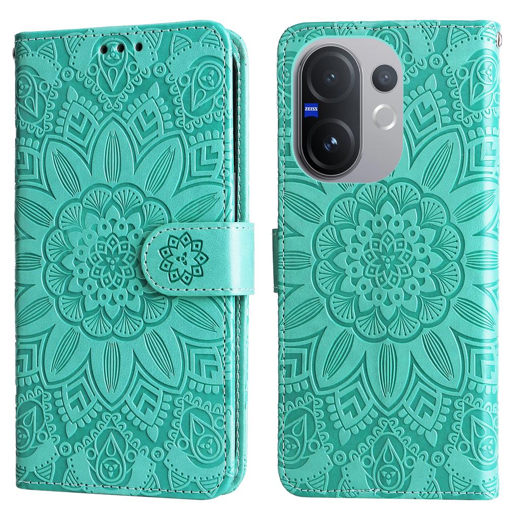 For vivo V60 5G Case Sunflower Imprint Leather Wallet Phone Cover
