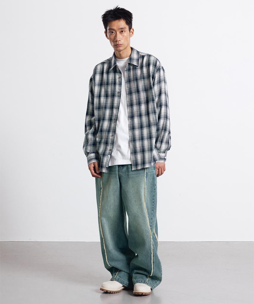 FILLUMINATE Neutral Check Shirt - Black