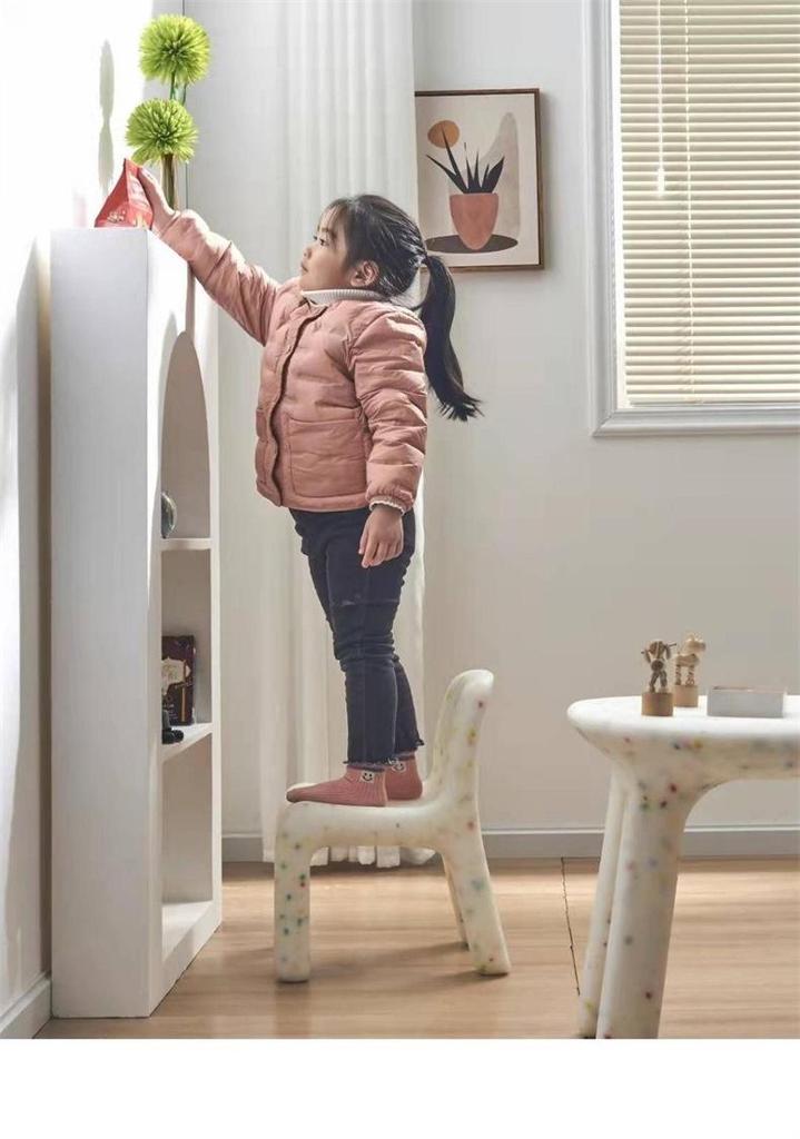 Charming Nordic Children's Chair with Backrest - Kids' Early Education Stool