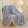 Cartoon Bear Carved Velvet Blanket Spring Autumn Warm Single Double Size Bed Blanket Soft Coral Fleece Throws Blankets For Sofa