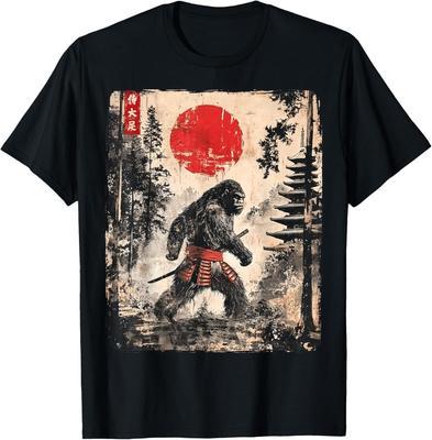 Samurai Bigfoot Japanese Vintage Graphic Ukiyo-e Art Funny  Unisex T-Shirt