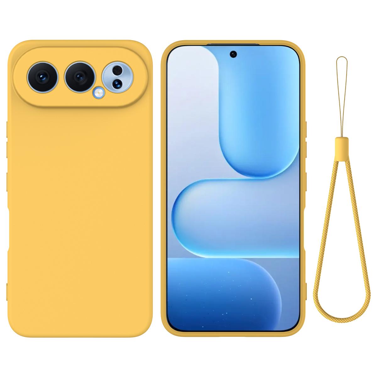 For Honor 500 Pro 5G/Honor 500 5G Liquid Silicone Case Phone Back Cover with Hand Strap