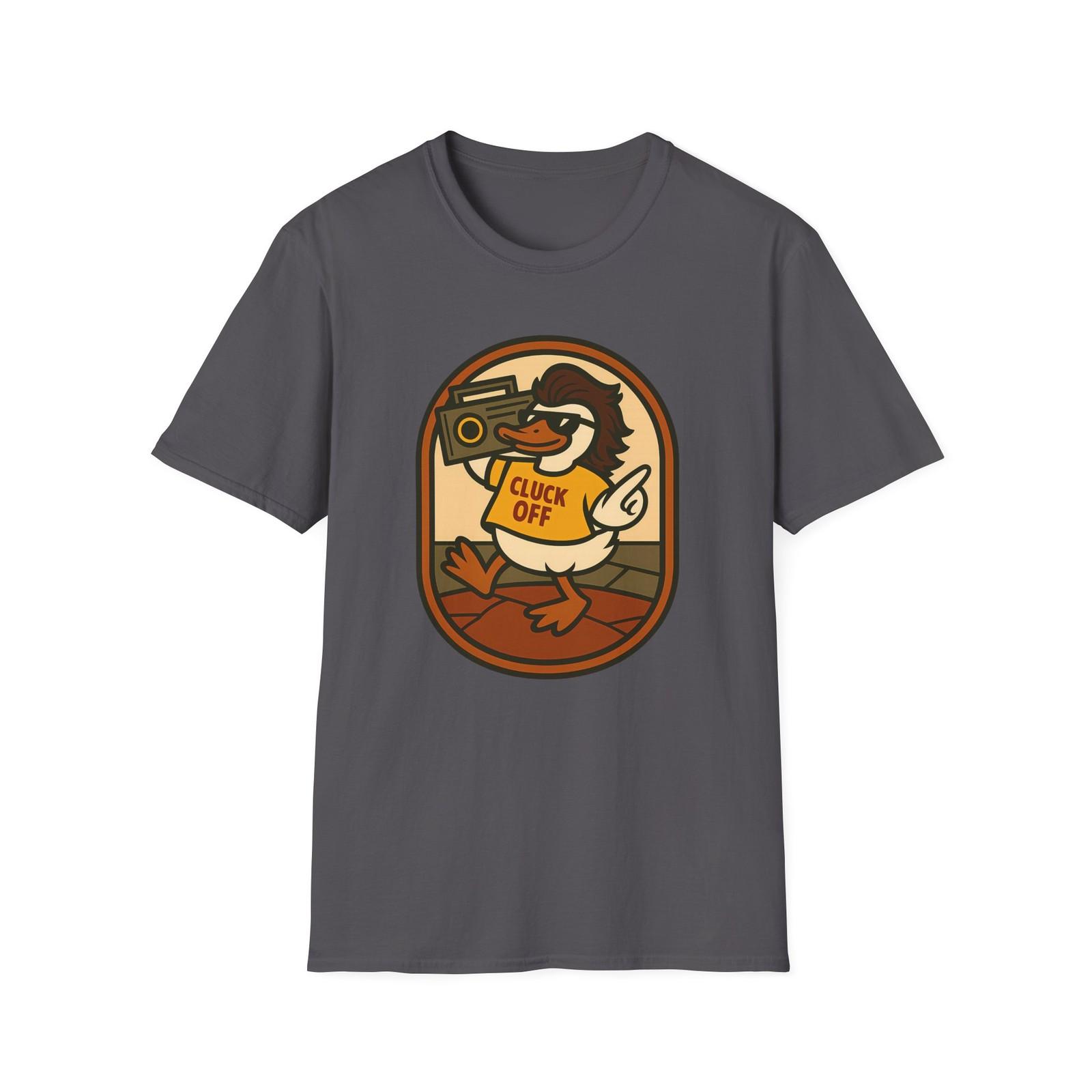 Unisex Softstyle Duck and Boombox T-Shirt Mens Womens Tees Top – Retro, Bird, Chill, Streetwear 2XL