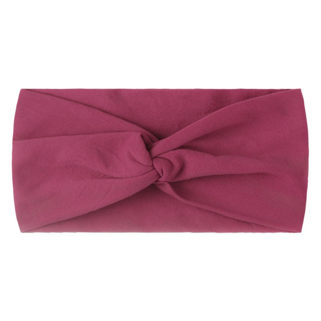 European and American Children's Hair Band Hair Accessories Baby Solid Color Nylon Cross Knotted Girl's Hair Ring Headband