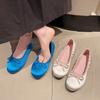 Fashion Newest Designer Slip On Women Silks Flats Shoes Fashion Butterfly-knot Ladies Outdoor Comfort Soft Sole Mary Jane Shoes