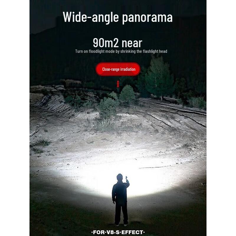 Superfire V8-S Rechargeable Zoomable LED Flashlight