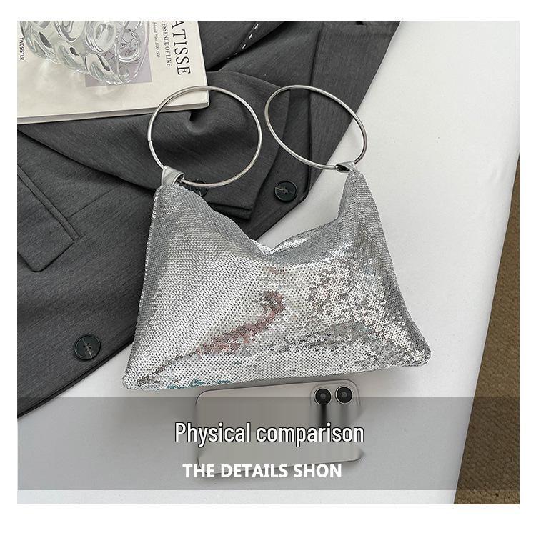 Women's Versatile Crossbody Bag - Single Shoulder, Small Fragrance Style with Sequin Chain, Dazzling Colors, Light Luxury, Ideal for Commuting.