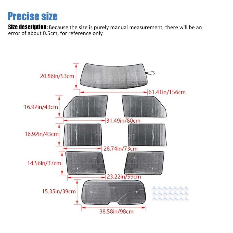 Car Windshield Sunshade Window Shade Foldable Sun Visor Cover Fit For Jeep Grand Commander 2006-2010 Car Interior Accessories,8 Pcs