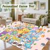 Crystal Velvet Square Rug Custom NamePokémon Pattern Non Slip Home Floor Decor Rug