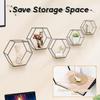 5Pcs Hexagonal Wall Storage Shelves Wall Floating Shelf Modern Different Sizes Storage Rack Decorative Space-Saving Home Decor