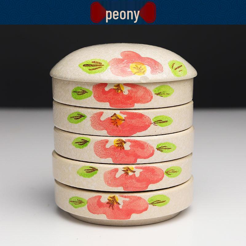 

5-Layer Ceramic Watercolor Palette - Chinese Painting Pigment Dish for Students
