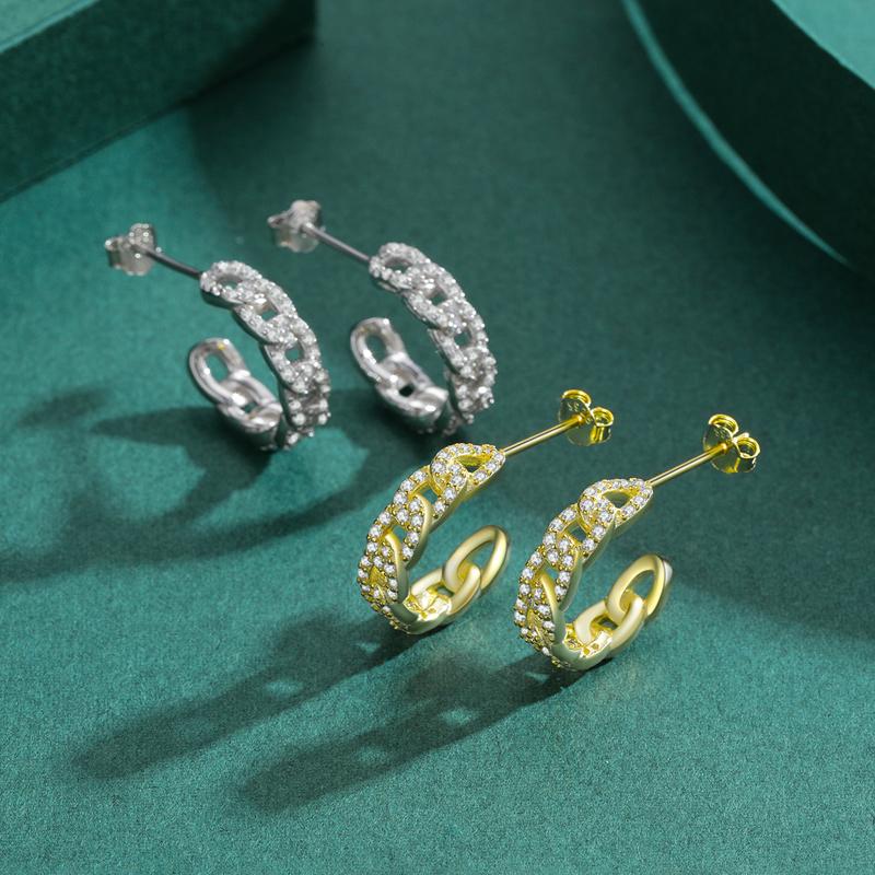 MODIAN 925 Sterling Silver Platinum Plated Stud Earrings Luxury Clear Cubic Zirconia Hypoallergenic For Women Wedding Jewelry