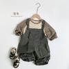 Solid Color Casual Versatile Korean Style Unisex Kids Suspender Long Pants