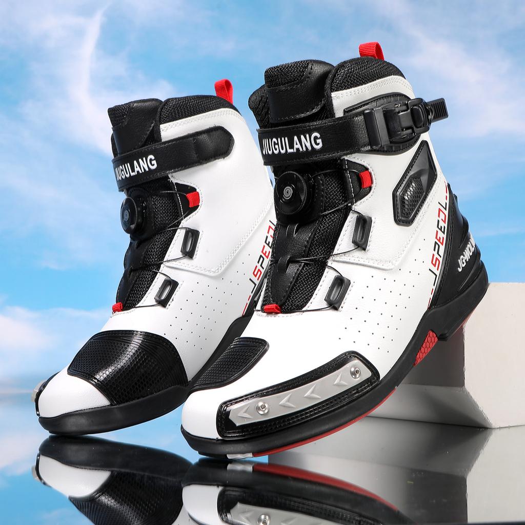 Nine-strand wolf waterproof boots motorcycle shoes locomotive boots mid-top knight shoes cycling shoes locomotive shoes men's motorcycle travel