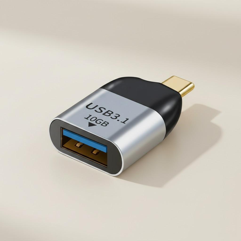 

10Gbps USB C to USB A Adapter Fast Charging Data Sync OTG Compatible Mobile Accessories for Phones сірий