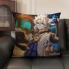 Albedo Cute Genshin Impact Cushion Cover Natural Linen Organic Fabric DoubleSided Printing Sofa Home Decor Gift Pillow Case