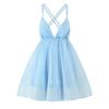 Nanfa Holiday French style Design Sense Deep V Bandage Backless Atmosphere Sense Seaside Holiday Style Puffy Sling Dress