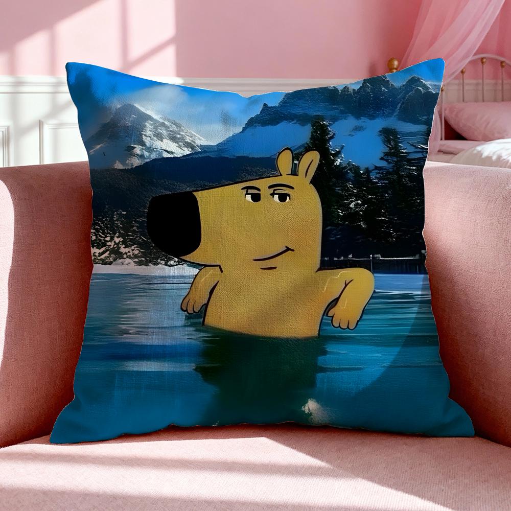 Character C-Chill Guy Cushion Cover Breathable Linen Pillowcase Summer Odorless Eco-Friendly Invisible Zipper Washable