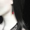 Victoria Gothic Long Conical Shape Red Teardrop Glass Crystal Pendant Dangle Earrings for Women Halloween Party Jewelry Gifts