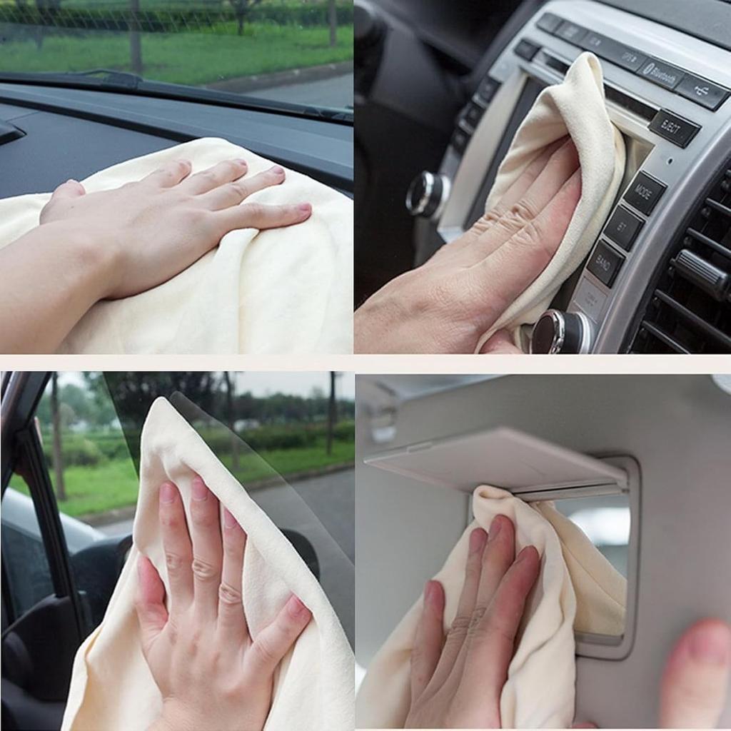 SUEIANNMN Car Nature Chamois Real Leather Washing Cloth Cleaning Towel Wipes Clean Cham H88 (60X90cm)