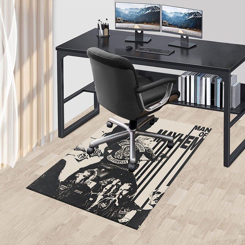 1pc Sons of Anarchy themed Office Carpet Chair Mats - durable polyester rug for home theater, office, dorm room decor - tA53