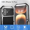 3 Layers Heavy Duty Protection Metal Case for IPhone 18 17 Air 16e 17e 15 Pro Max 16 Plus Camera Screen Protect Military Bumper