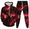 Men's 3D Star Print Two Piece Hoodie Set, Trendy Casual Outfit for Everyday Wear