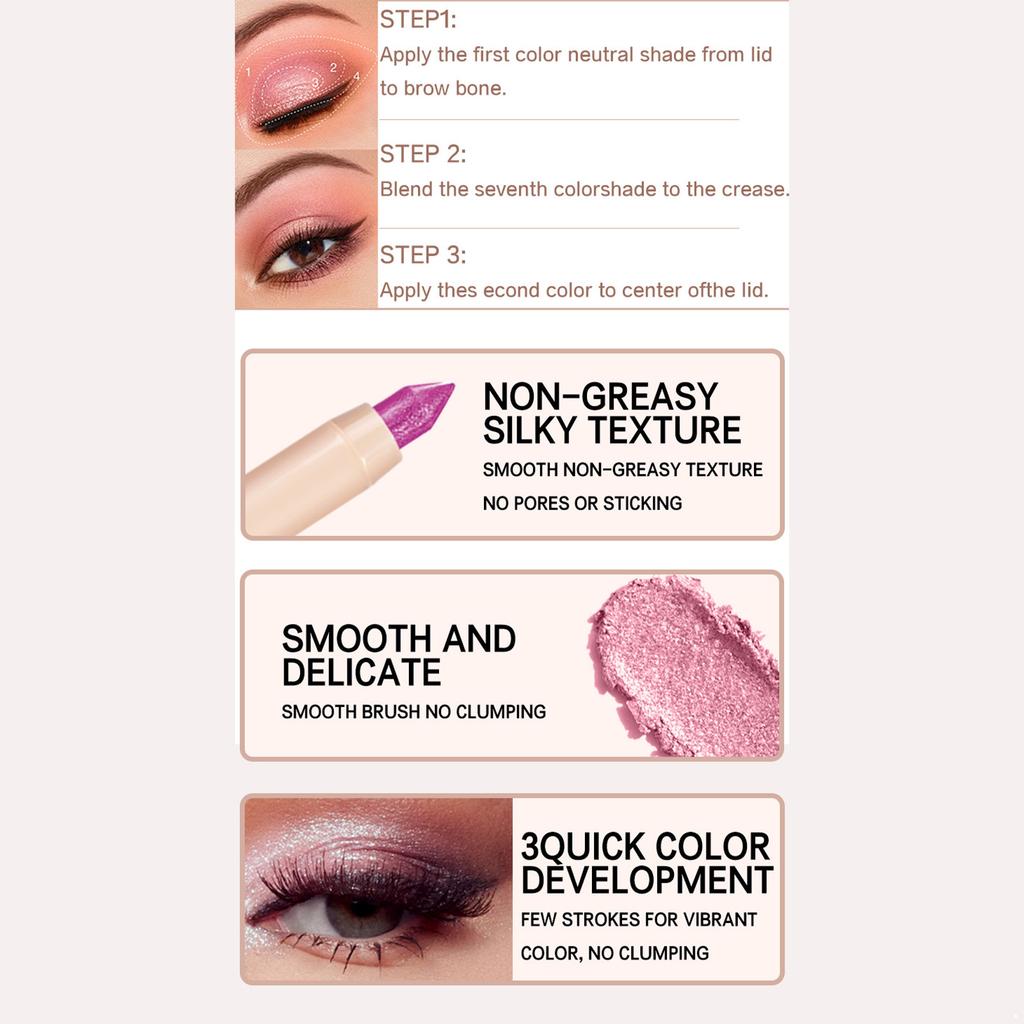 1 ks Vodotěsná tyčinka na oční stíny Hladký krémový třpyt Nemastná Dlouhotrvající tužka na oční stíny Tyčinka rozjasňovače Make-up Krása Nástroj