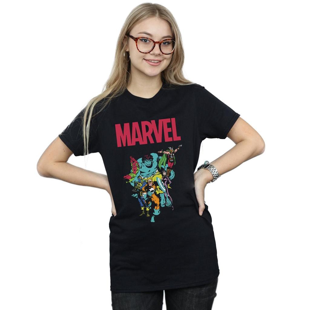 Marvel Womens/Ladies Avengers Pop Group Cotton Boyfriend T-Shirt