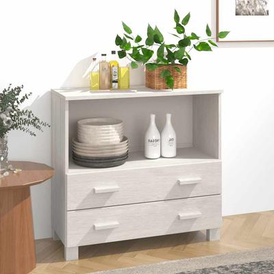 Vidaxl Hamar Cabinet, White, 85X35X80 Cm, Solid Pine Wood
