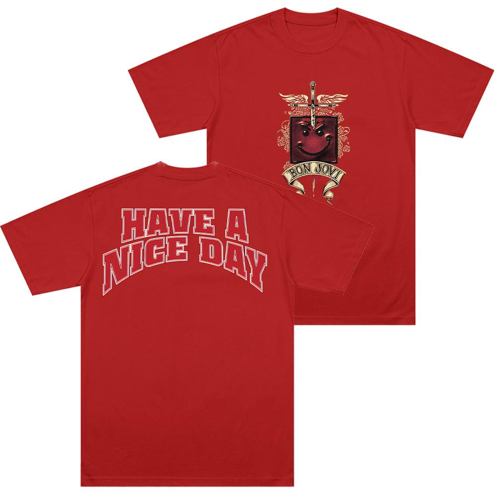 Bon Jovi Have A Nice Day T-shirt Bomull Bekväm T-shirt Tee Rockband Merch Streetwear Unisex T-shirts Kläder