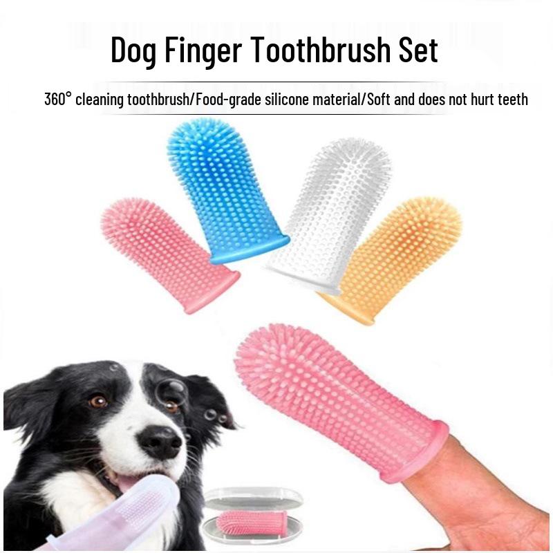 Pet Finger Toothbrush for Cats and Dogs - Anti-Tartar Oral Cleaning Tool