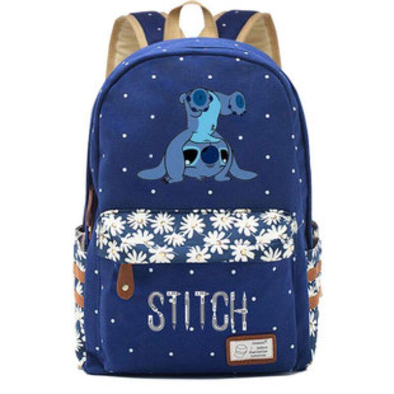 Lilo Stitch Backpack In Pink Or Blue Perfect For School Or Travel Made From High-quality Oxford Cloth