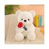 Cute flower rose bear doll childrens doll Valentines Day gift decorative ornaments plush toy rag doll, 25cm