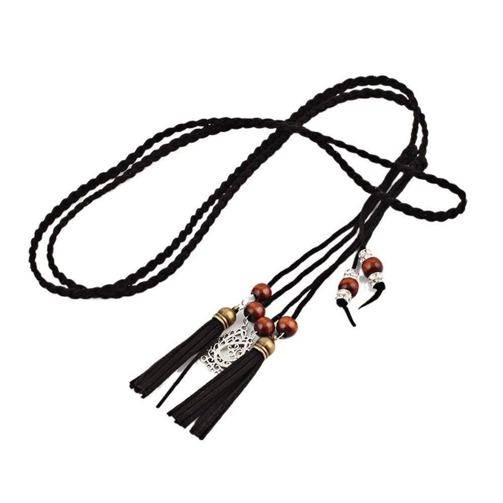 Chinese Style Knot Decorated Waistband Braided Belt Waist Chain Tassles Belts Waist Rope