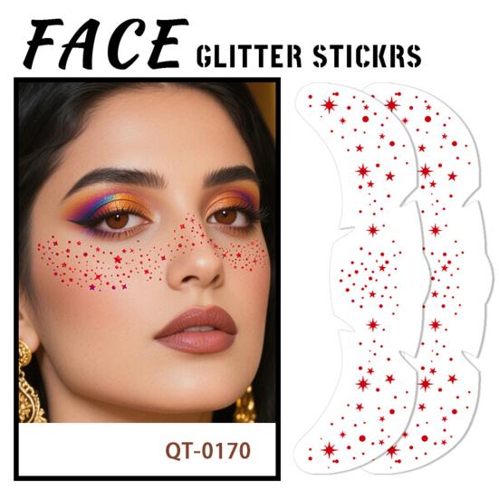 Temporary Tattoo Sticker, Red Freckles Face Tattoo, Waterproof Temporary Freckles Tattoo for Adults Festive Party Makeup