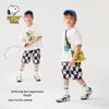 SNOOPY Kids Plaid Short Sleeve T-Shirt & Shorts Set