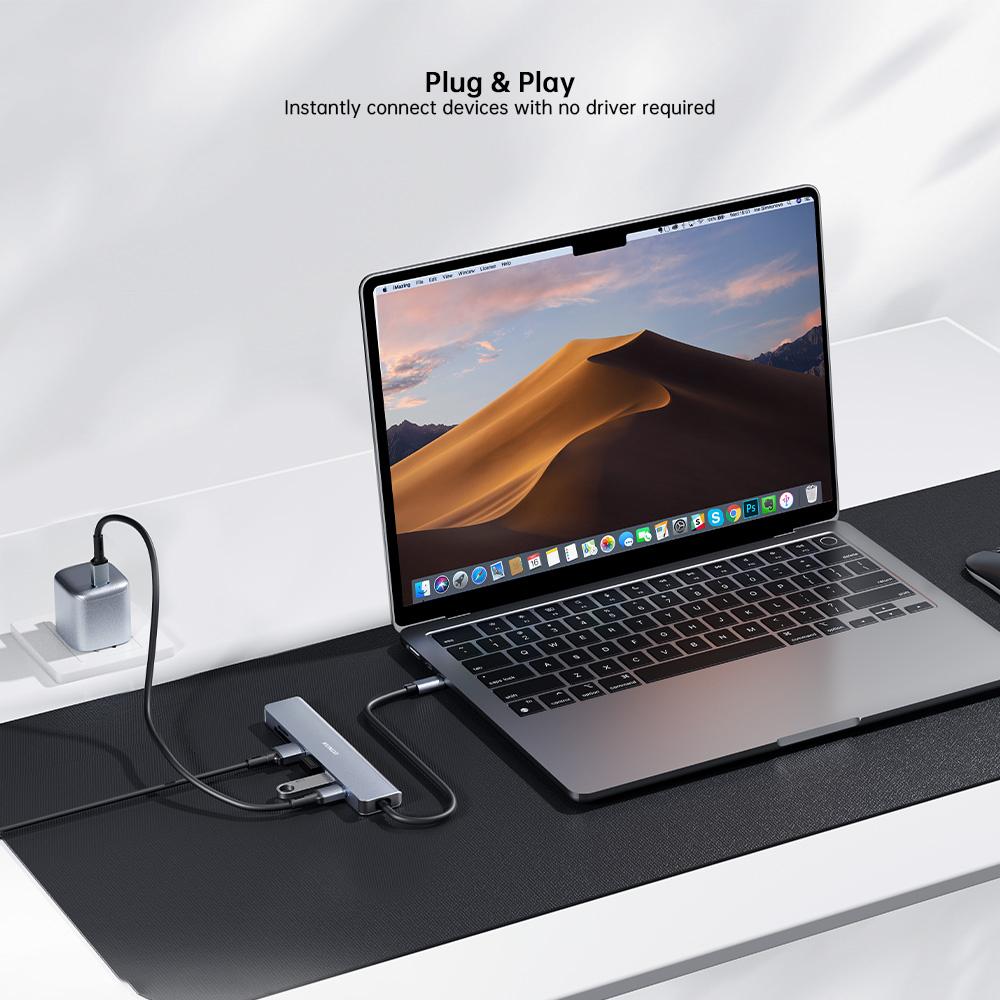 XUNDD XDDC-072 Expansion Dock 7 in 1 Type-C Hub USB-C to PD / USB 3.0 / USB 2.0 / HD / SD / TF Card Reader