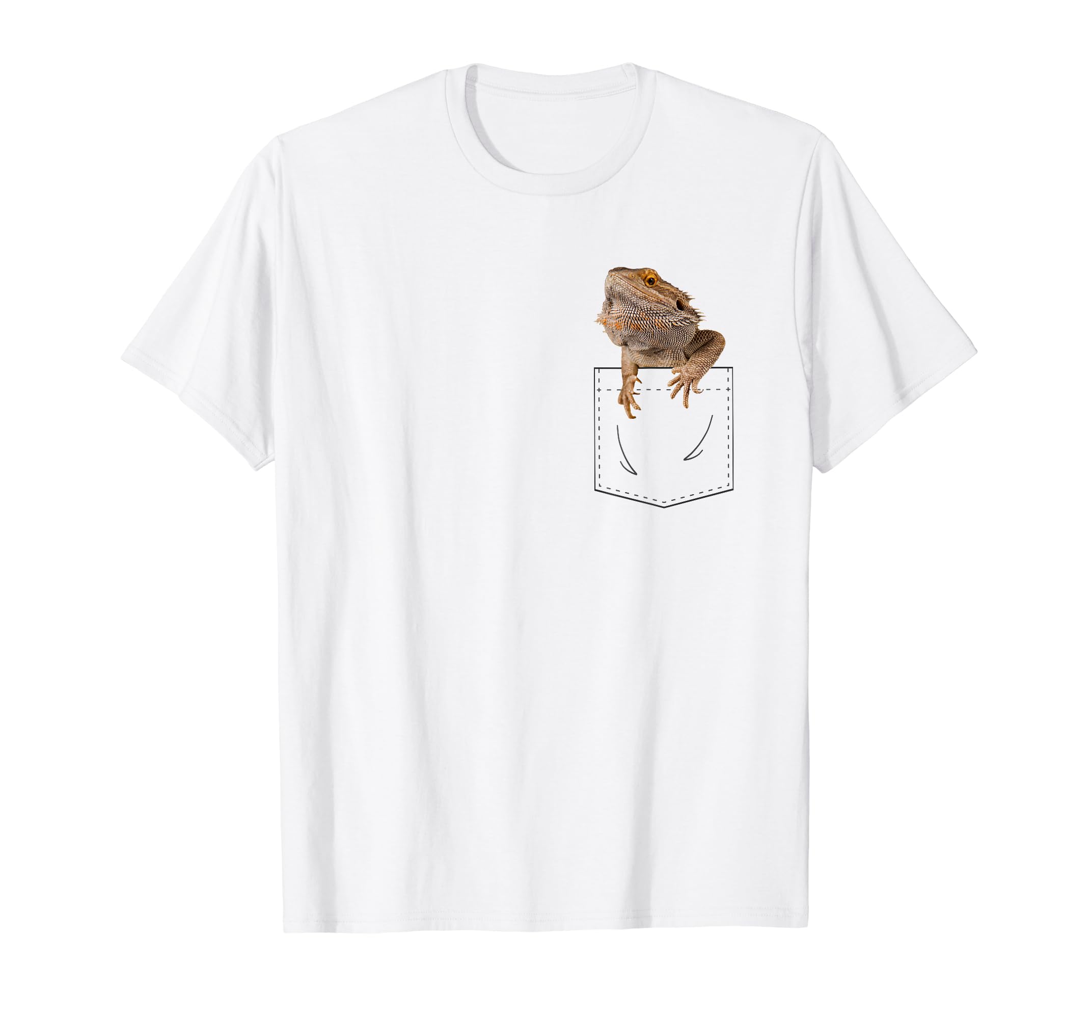 

Bearded Dragon Lizard Reptile Fake Pocket T-Shirt