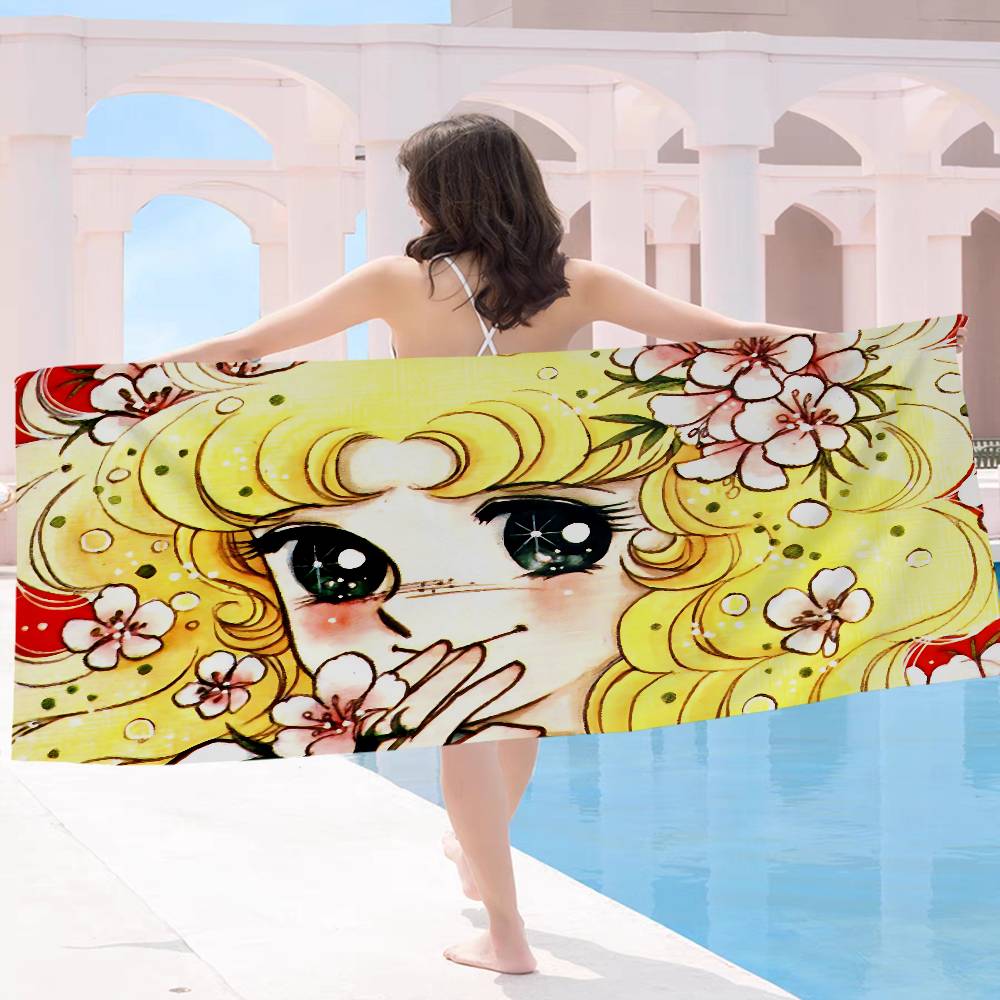 Cartoon Damen Süßigkeit Süßigkeit Mikrofaser Strandtuch Saugfähig Schnelltrocknend Weich Yoga Schwimmen Resort Bergsteigen Handtuch
