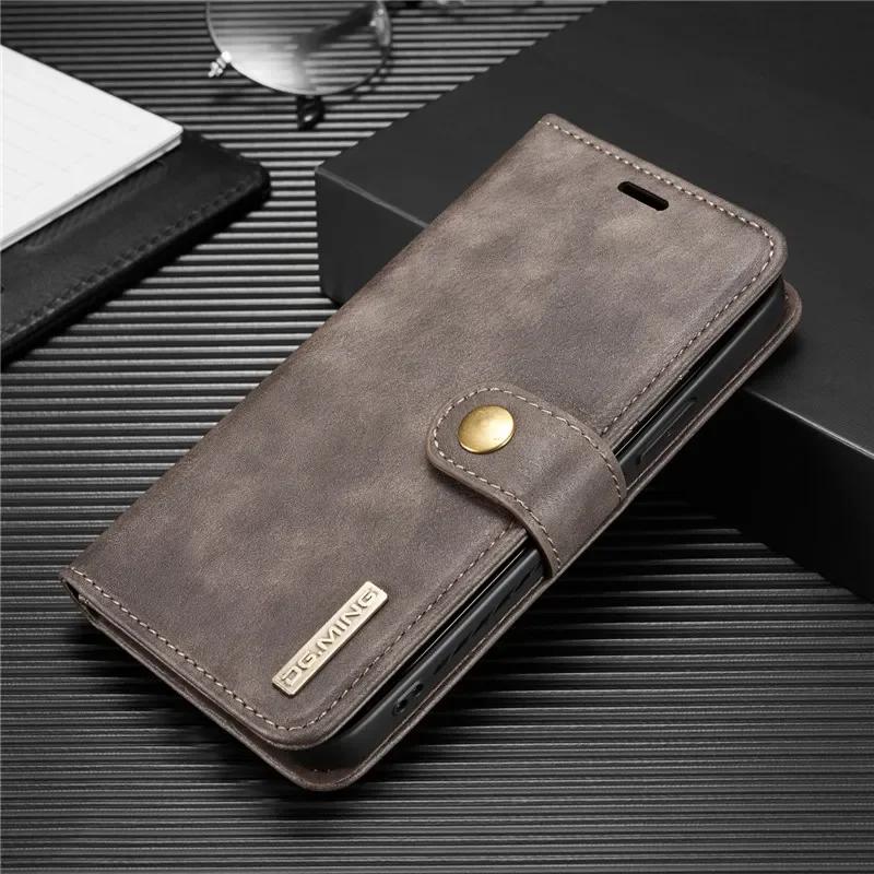 Detachable Magnetic Leather Phone Case for IPhone 15 12 13 11 14 Pro Max XS XR X SE  8 7 Plus Wallet Card Holder Cover Coque