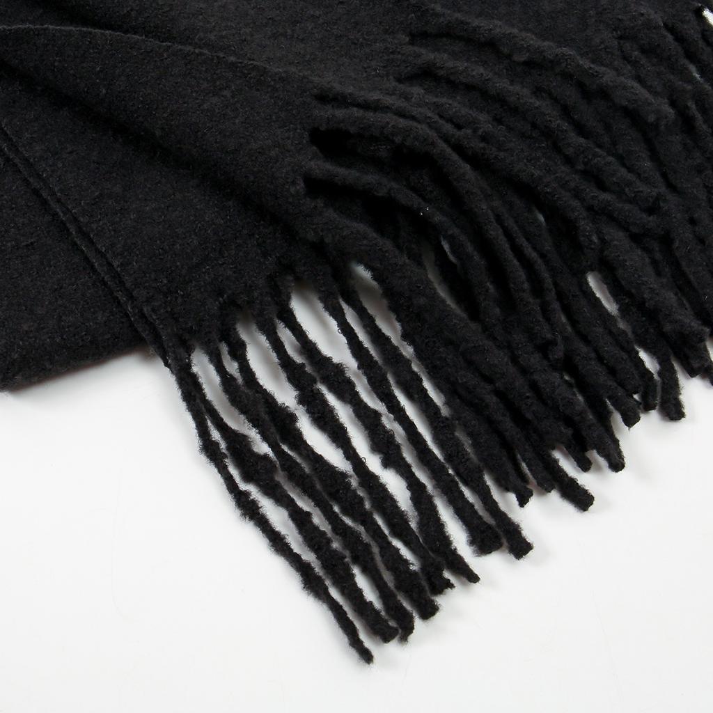 New Milk Fleece Women Scarf Female Winter Warm Thickened Solid Long Scarves Soft Coarse Braid Tassel Shawl Viscose Wrap Shawls