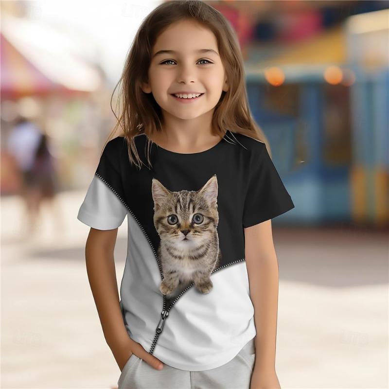 Boys 3D Game Tee Shirt Short Sleeve 3D Print Summer Active Sports Fashion Polyester Kids 3-12 Years Crew Neck